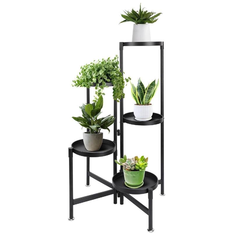 Tiered Metal Plant Stand - Black