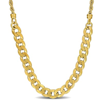 Miadora Curb Link Chain Necklace in Yellow Plated Sterling Silver