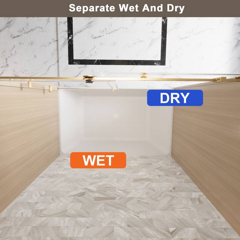 60 "W x 60" H Frameless Single Sliding Shower Door with Stainless Steel Handle - 60'' x 0.38'' x 60''