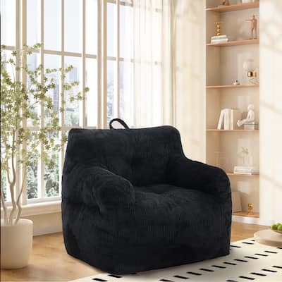 Oversized Bean Bag Chair w/Memory Foam & Armrests, Comfy for Bedroom, Living Room, or Office