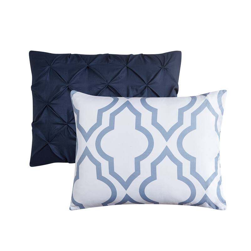 Geo Navy Reversible 3 piece comforter set
