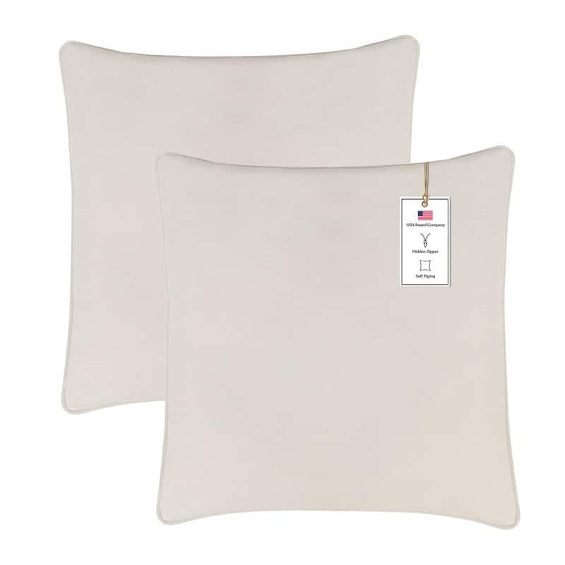 A1HC Set of 2 Luxurious Fine Soft Velvet Throw Pillow Covers Only, For Sofas, Beds, Vibrant Colors and Hidden Zipper