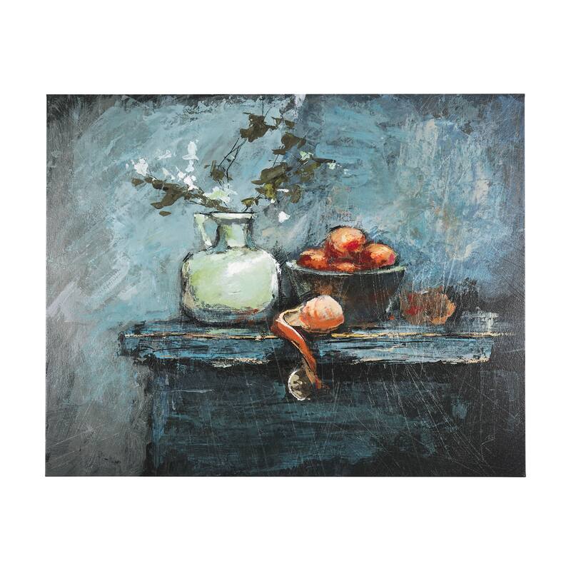 Still Life with Tangerine (50 x 40) Canvas Art Print - Large