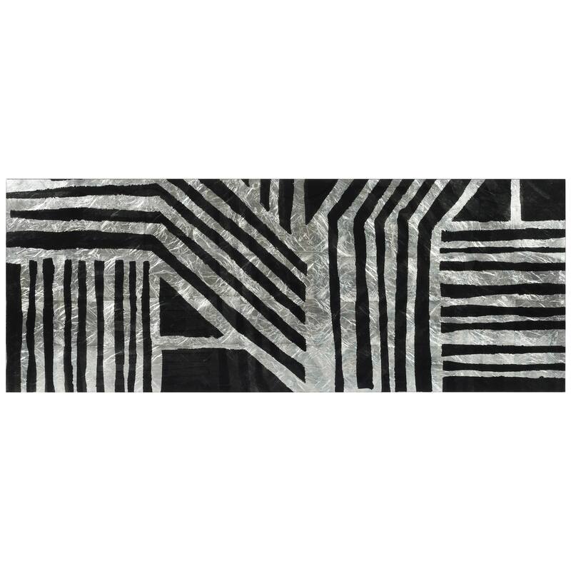 "Nokomis B" Abstract Wall Art Printed on Tempered Glass & Silver Leaf