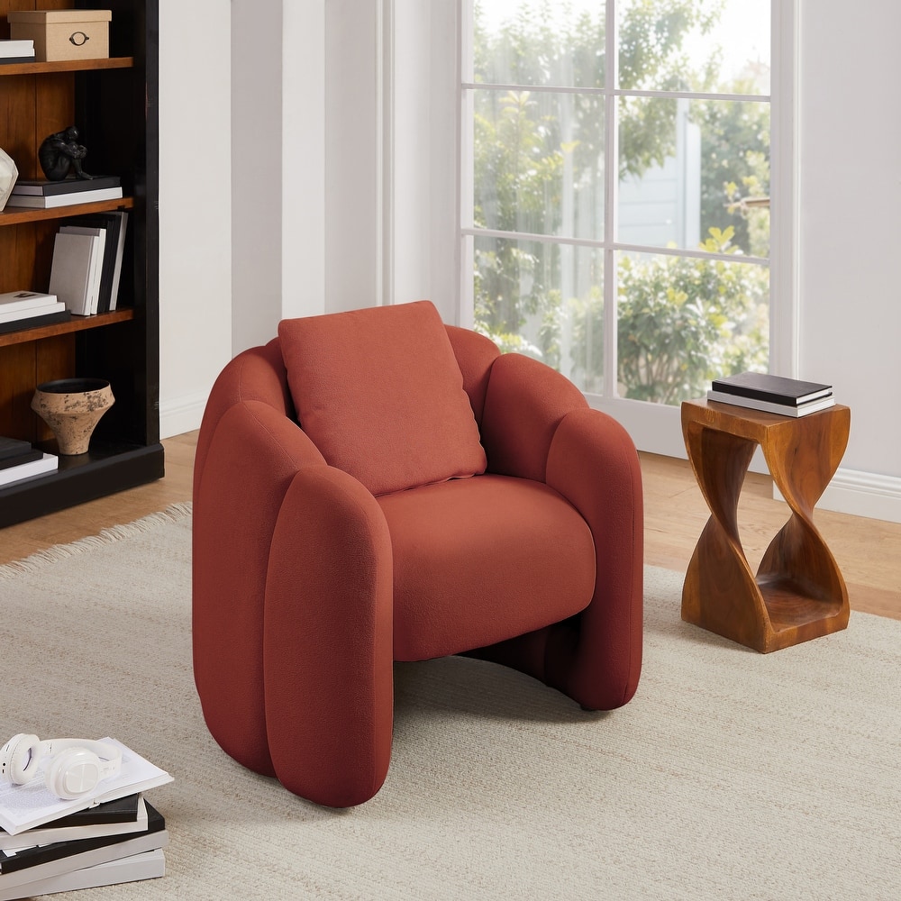 Art Leon Petal Accent Barrel Chair with Pillows