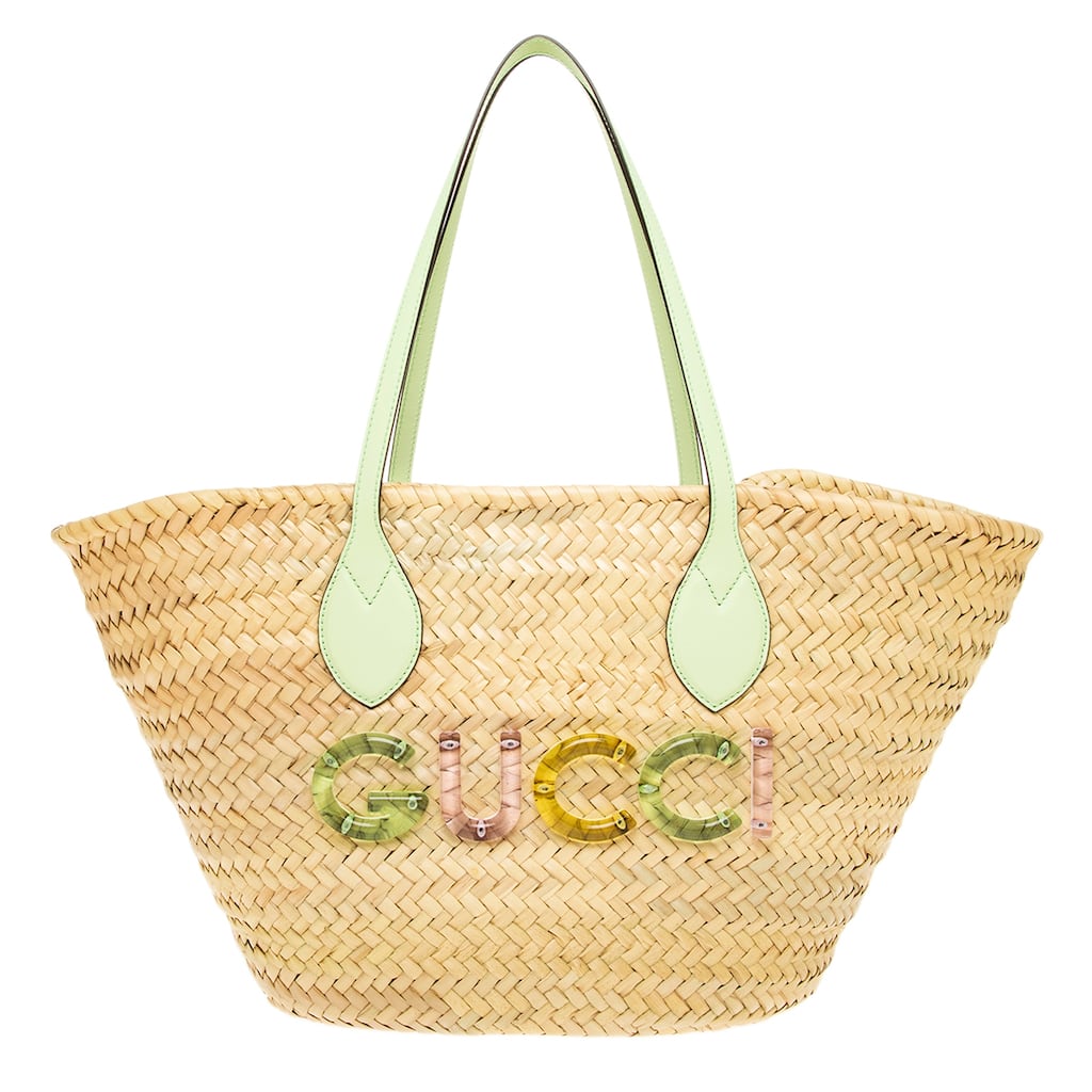 Gucci Raffia Basket with Plexiglass Logo