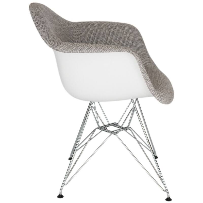 Willow Fabric Accent Armchair With Chrome Legs by LeisureMod