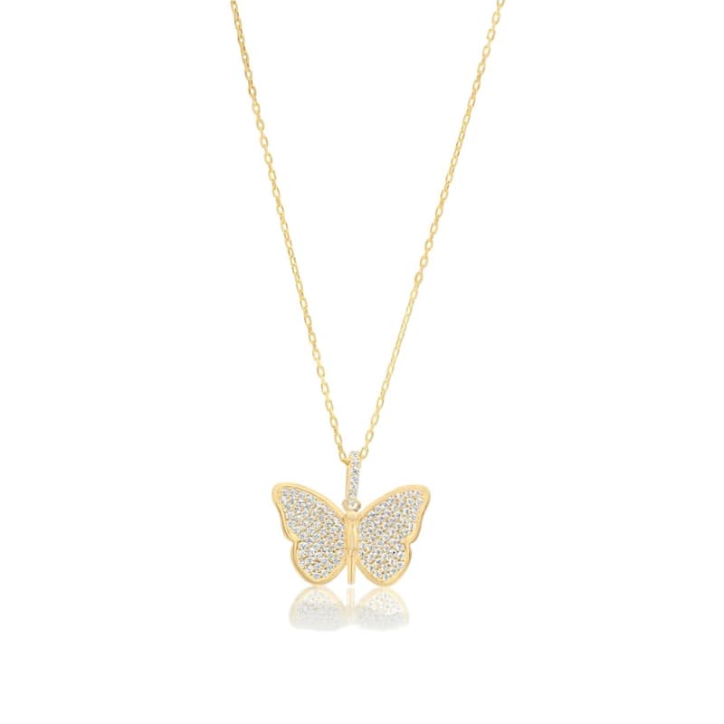 SHYMI Pave Butterfly Necklace - Gold