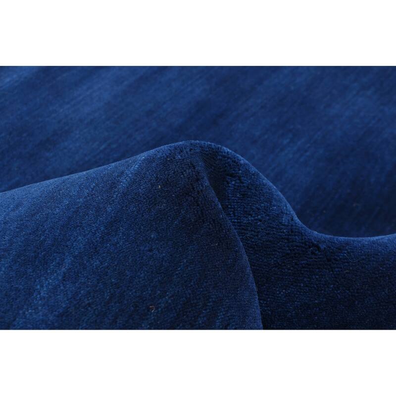 ECARPETGALLERY Hand Loomed Kashkuli Gabbeh Dark Navy Wool Rug - 4'0 x 5'6