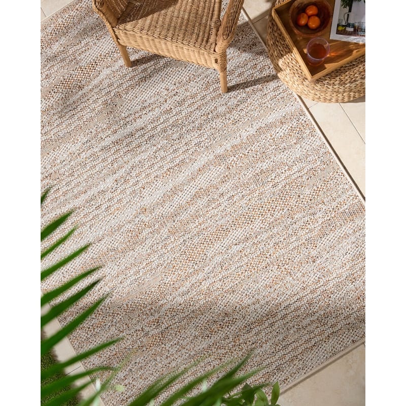Livabliss Crete Cottage Indoor/Outdoor Area Rug - 6'3" x 9' - Beige