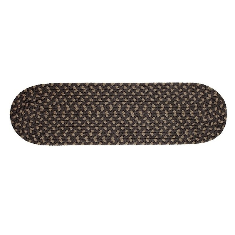 Rhody Rug Mission Hill Indoor/Outdoor Braided Area Rug - Brown Velvet - 8" x 28" Oval