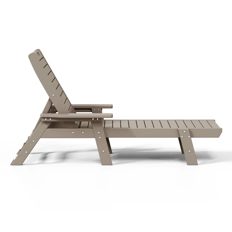 Laguna Hdpe All Weather Outdoor Patio Pool Reclining Chaise Lounge (Set Of 2)