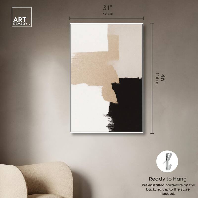 Beige and Black II Canvas by Art Remedy
