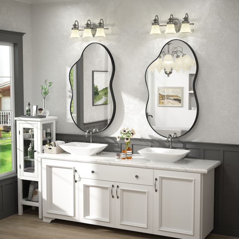 Irregular Wall Mirror Asymmetrical Decorative Wall Mirror Black 5 year warranty