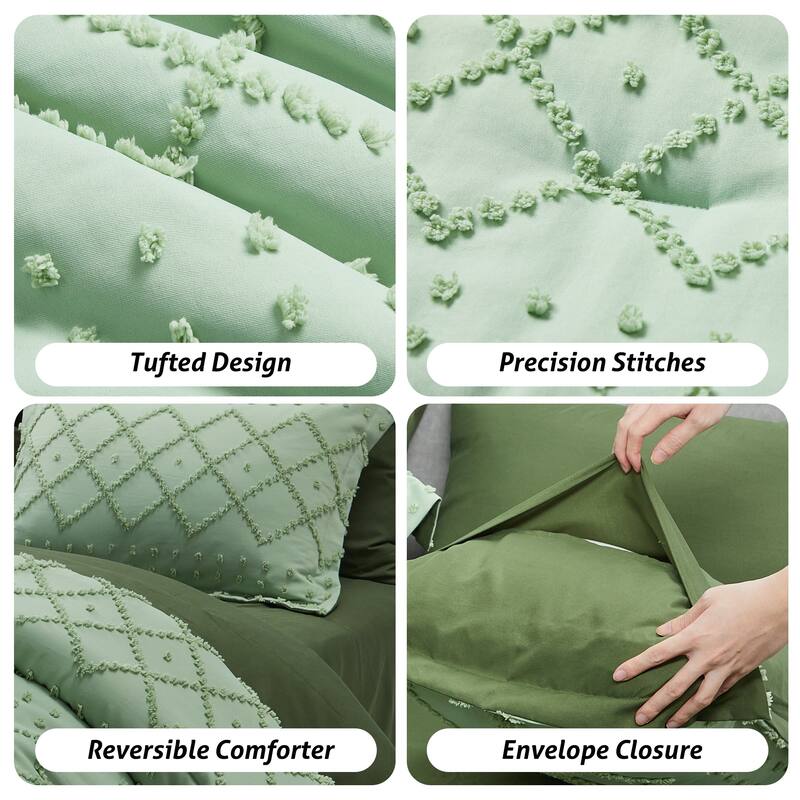 Set of 5/7 Pieces Brushed Comforter Set, Bed-in-a-Bag