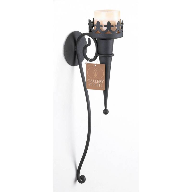 Gothic Candle Wall Sconce - 18.75" - Black