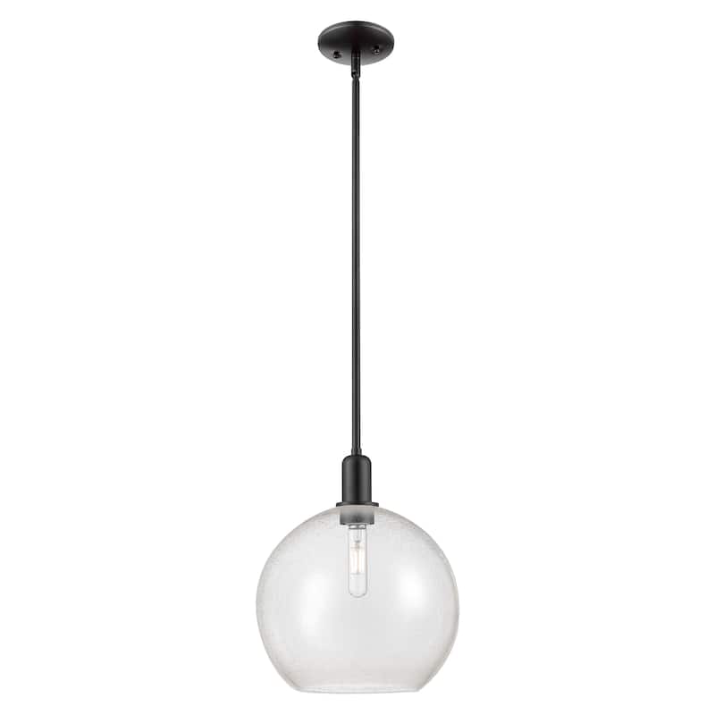 Innovations Lighting Endless Possibilities Arcadia - Athens - 1 Light 12" Stem Hung Mini Pendant - Seedy/Matte Black