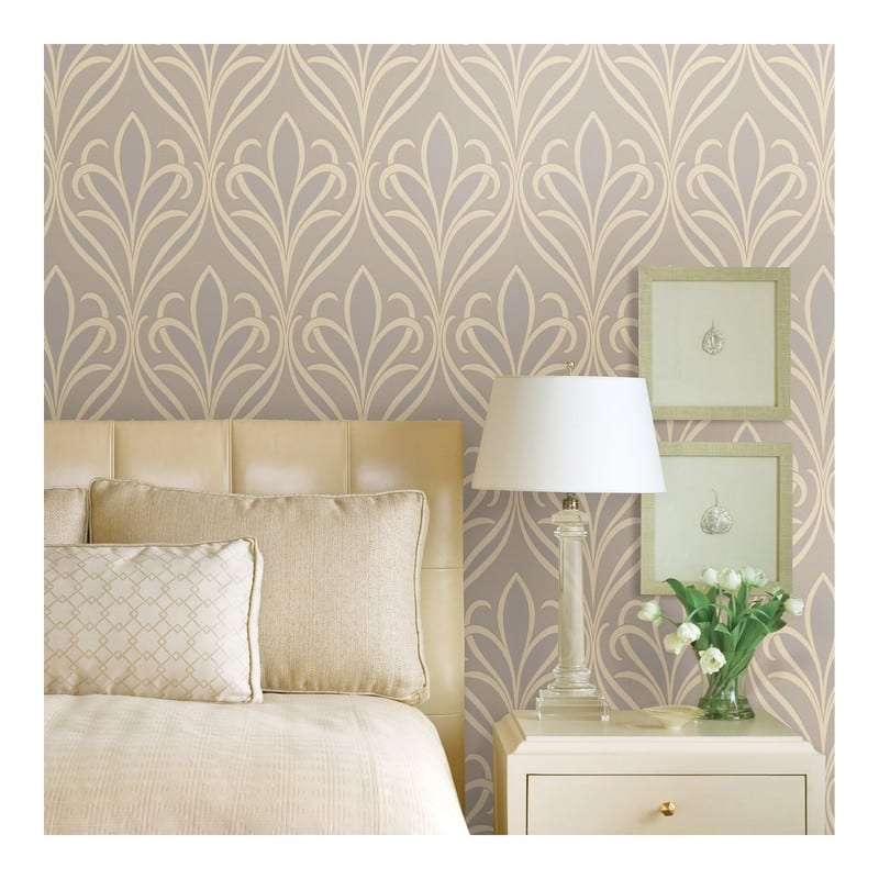 Advantage Vivian Grey Nouveau Damask Wallpaper - 21 x 396 x 0.025