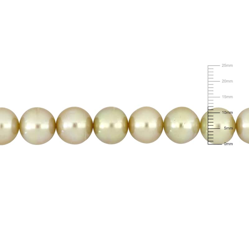 Miadora 11-12mm Golden South Sea Cultured Pearl Strand Necklace in 14k Yellow Gold