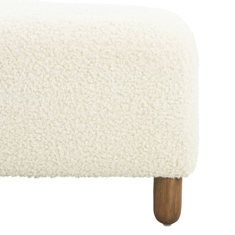 Simple and Versatile Design Comfortable Ottoman with Solid Pine and Plywood Frame, Assembly Required
