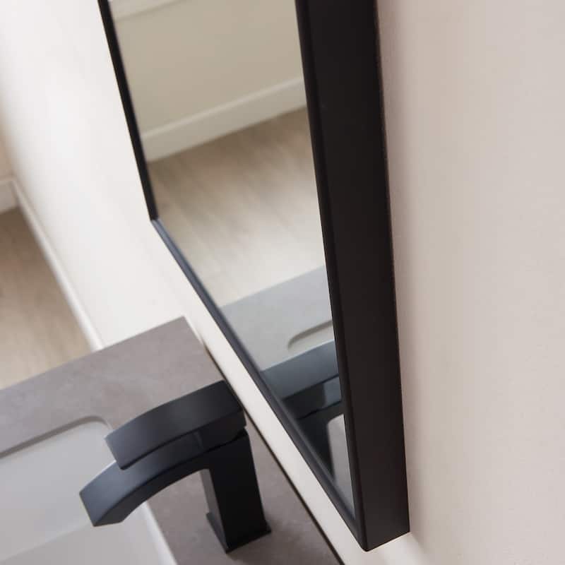 Viella 18" Bathroom Vanity Aluminum Framed Wall Mirror in Black