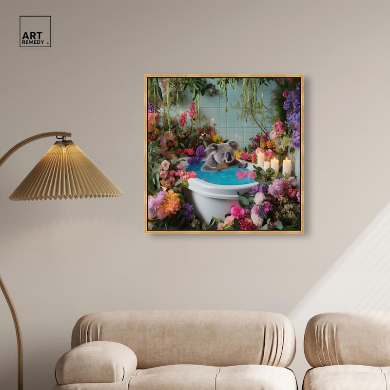 Koala Bath Canvas by Art Remedy