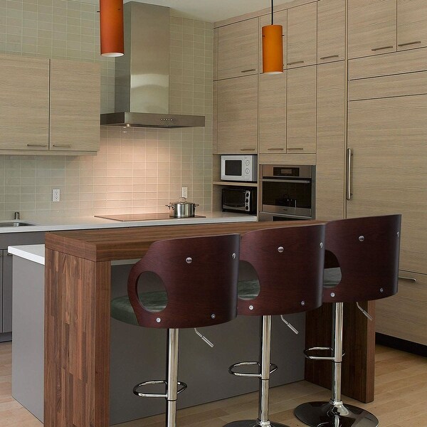 Homall Walnut Bentwood Bar Stools with PU Leather 1 Piece On