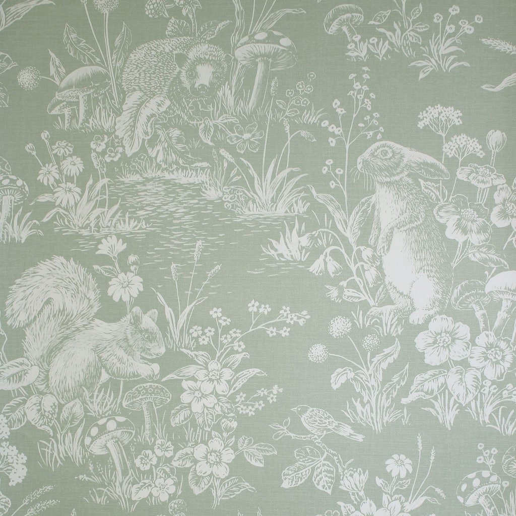 Fine Decor Eames Sage Forest Friends Wallpaper - N/A