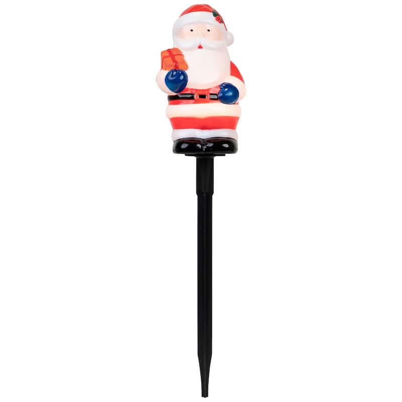 Set of 4 Lighted Santa Claus Christmas Pathway Markers 16"