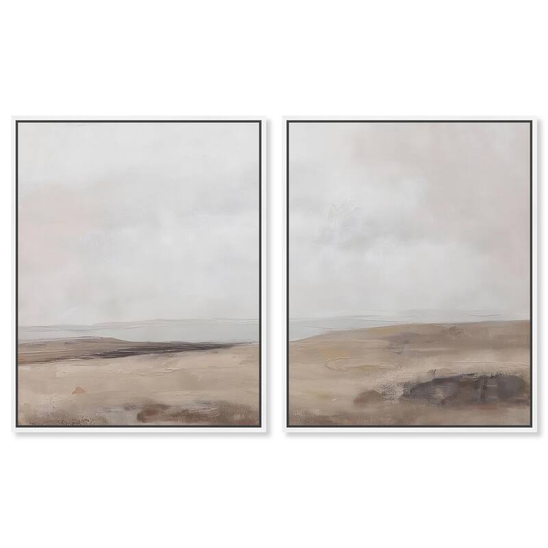 Quietude II Canvas Set of 2 by Art Remedy - 16" x 20" - White