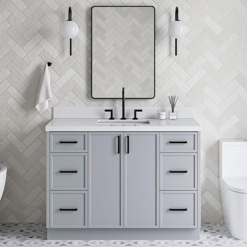 Ariel K49WQRVO Kelly 49" Free Standing Single Basin Vanity Set with - Grey
