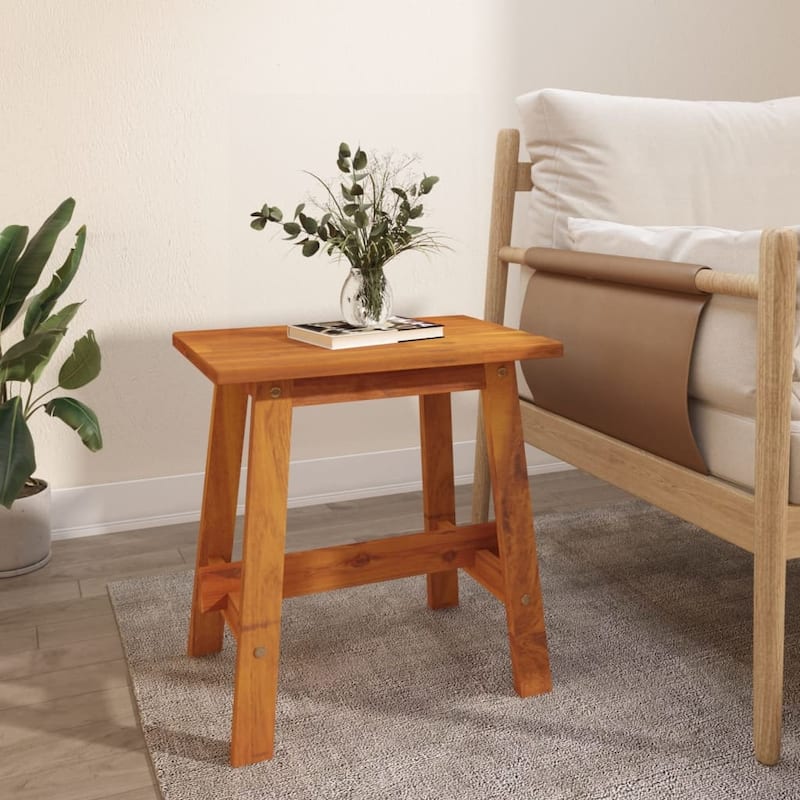 vidaXL Stool 17.7"x11.4"x17.7" Rectangular Solid Wood Acacia