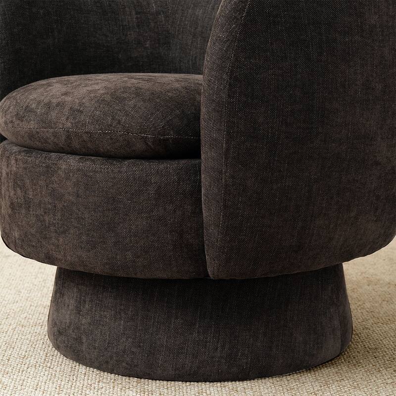 Upholstered Swivel Barrel Accent Chairs(Set of 2)