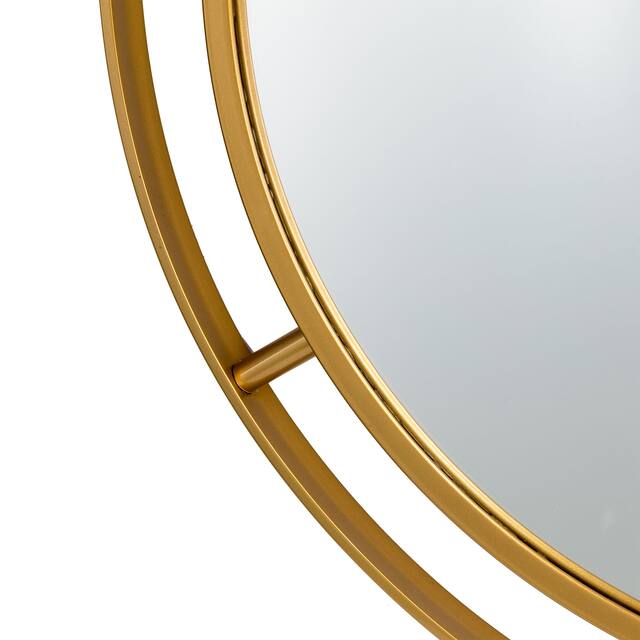 Glitzhome Oversized Iron-framed Round Wall Mirror