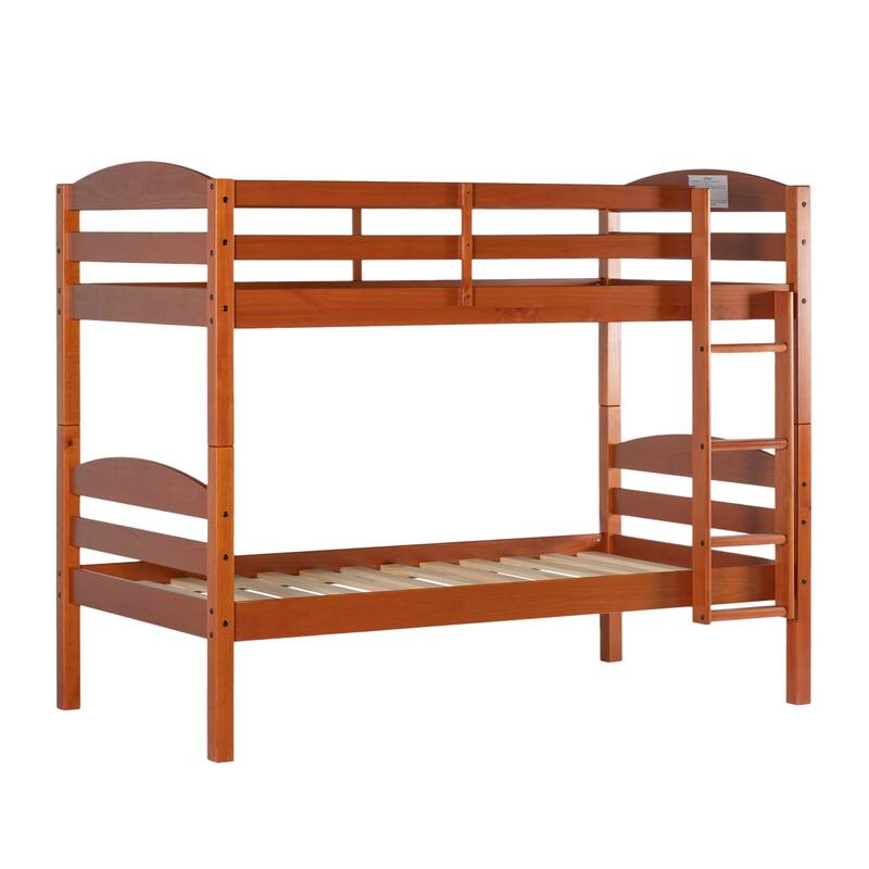 Walker Edison Solid Wood Convertible Twin-over-Twin Bunk Bed