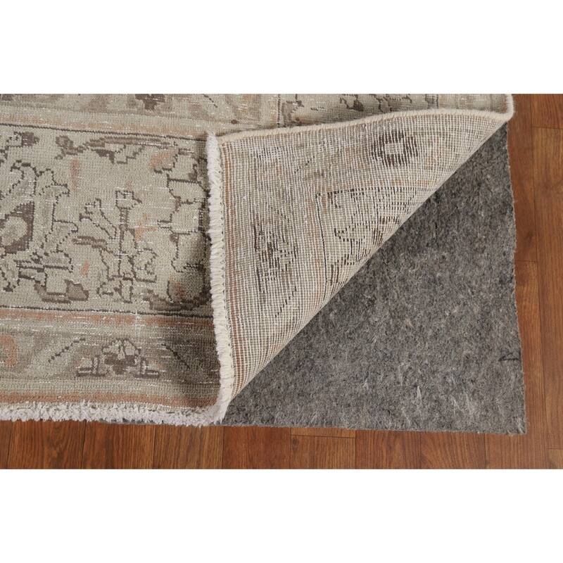 Distressed Muted Tabriz Vintage Persian Area Rug Handmade Wool Carpet - 9'4" x 12'5"