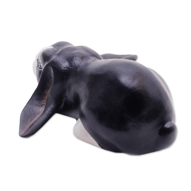 Novica Handmade Lop-Eared Dutch Bunny Wood Sculpture