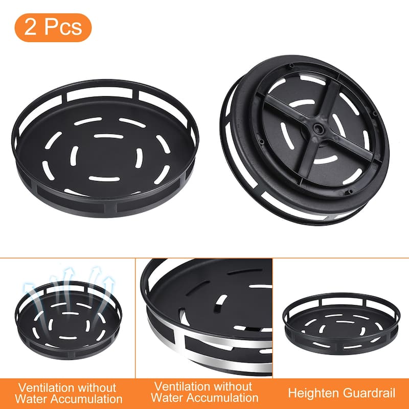 Lazy Susan Organizer, 2 Set Rotating Spice Rack Organizer for Cabinet, Black