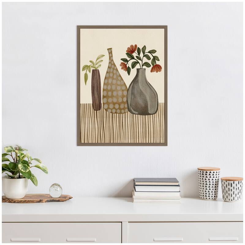Kate and Laurel Rustic Stilllife l by Nikita Jariwala Framed Canvas Wall Art Print