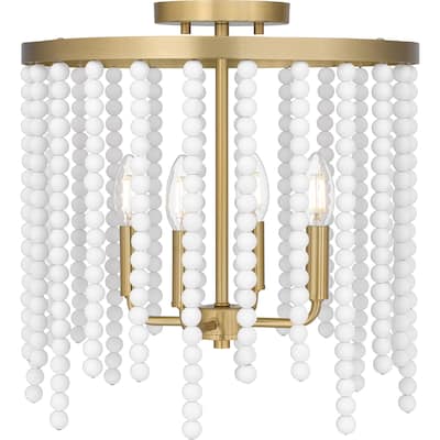 Apelle 4-Light Aged Brass Semi-Flush Mount Light