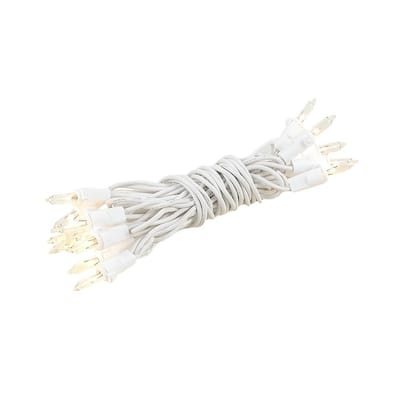 20 Light Christmas Craft Mini Light Set, Non-Connectable, White Wire, 8'