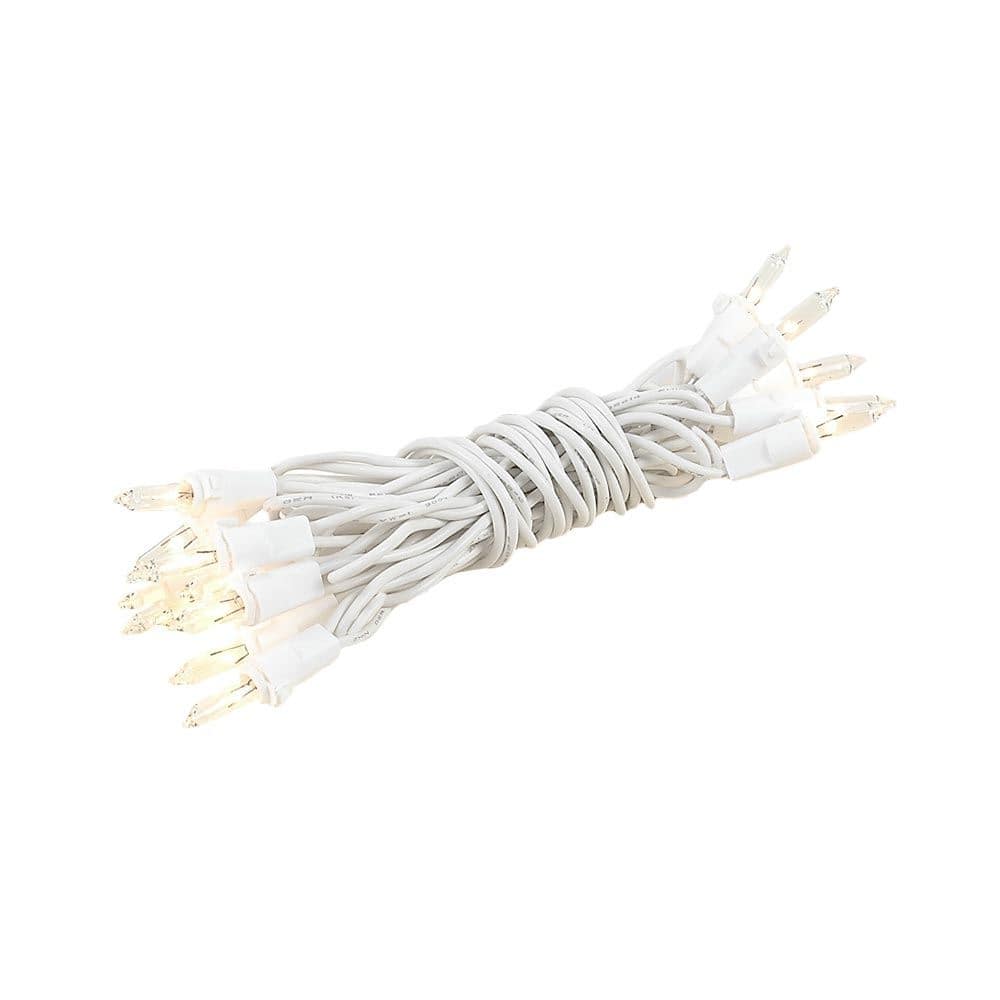 20 Light Christmas Craft Mini Light Set, Non-Connectable, White Wire, 8'