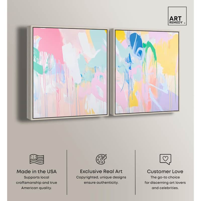 Joyful Drips Canvas Set of 2 by Art Remedy