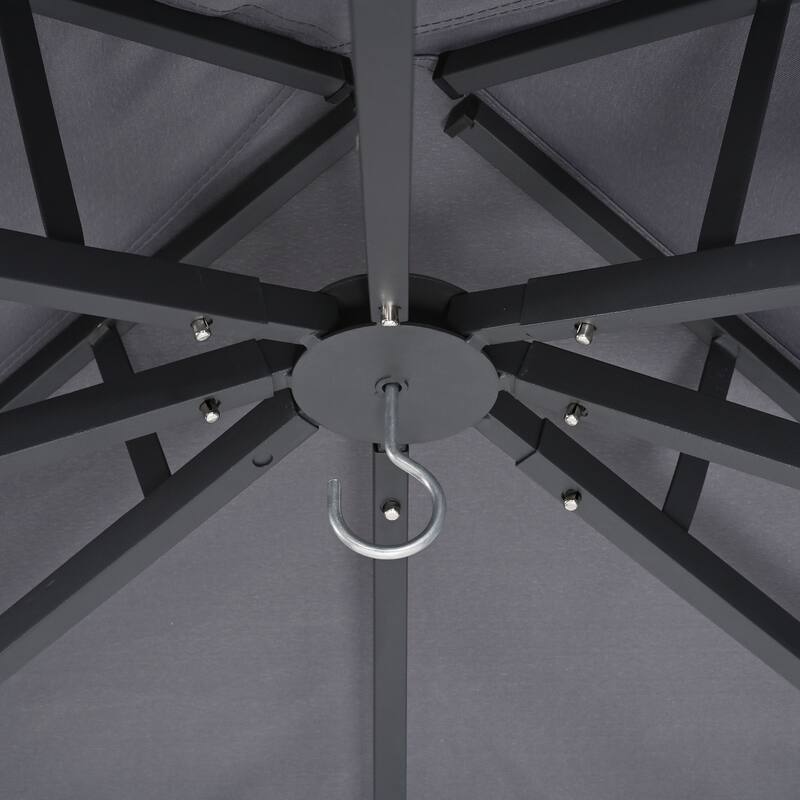 12 Ft. X 10 Ft. Soft Double Roof Patio Gazebo With Mosquito Net