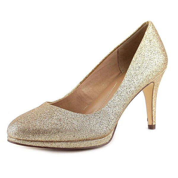 Style & Co Nikolet Women Round Toe Synthetic Gold Heels