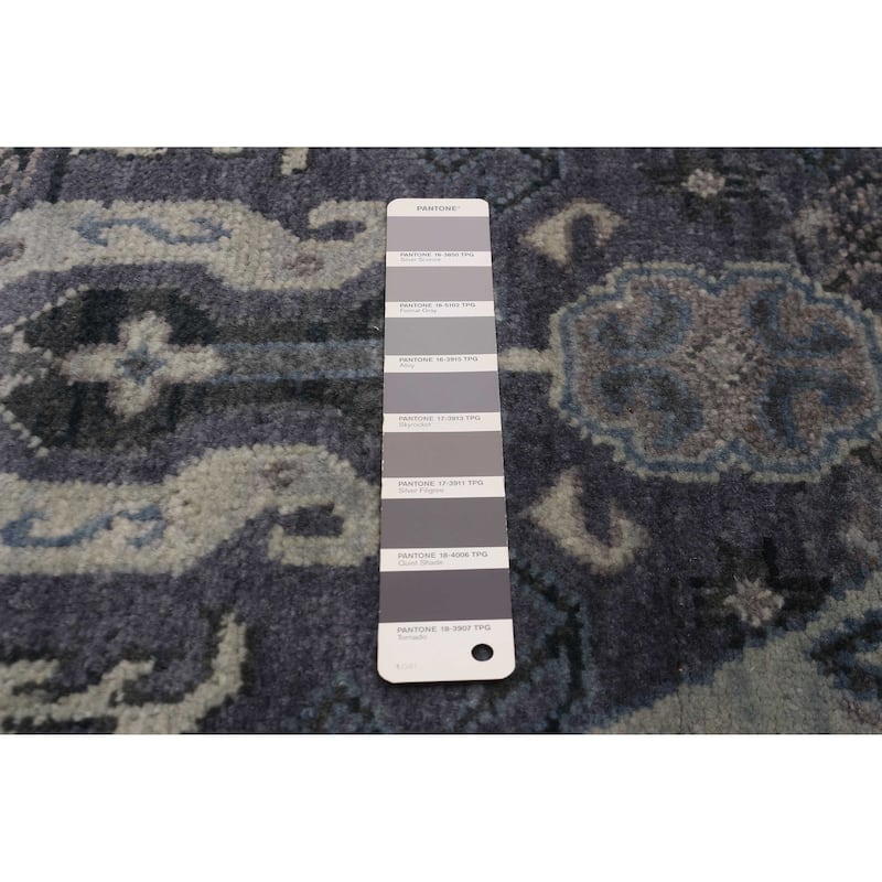 ECARPETGALLERY Hand-knotted Finest Agra Jaipur Dark Grey Wool Rug - 7'10 x 7'10