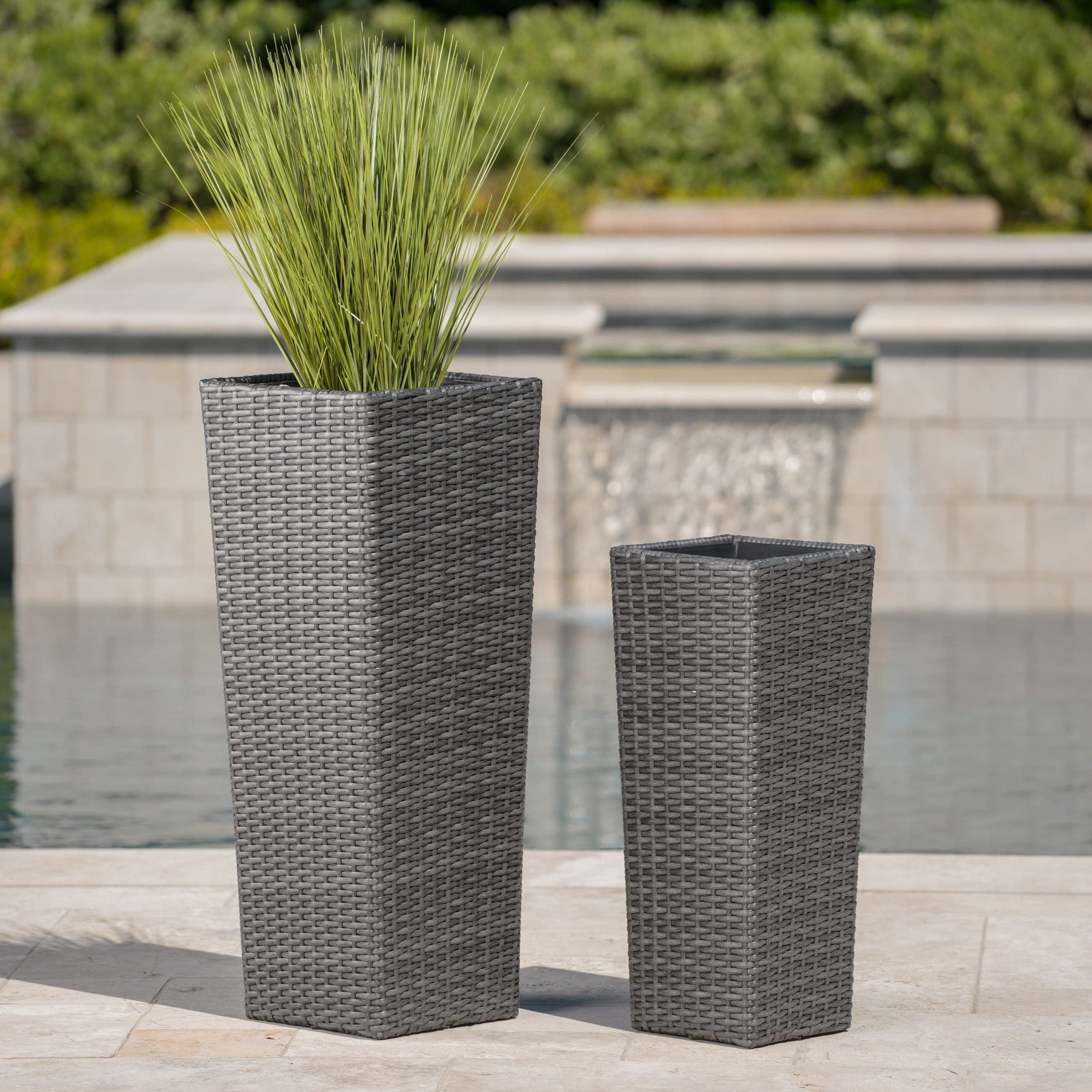 Wicker planter set shop