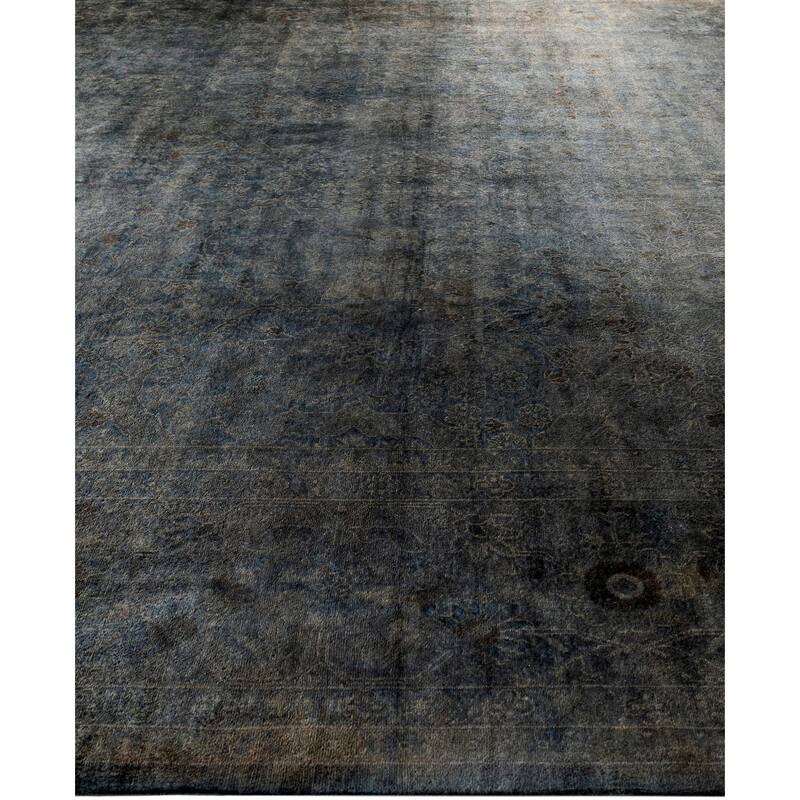 Overdyed One-of-a-Kind Hand-Knotted Area Rug - Gray - 10' 1" x 14' 0"