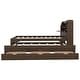 preview thumbnail 14 of 23, Twin Size Wooden LED Platform Bed with Trundle, with Storage Headboard, with Drawers