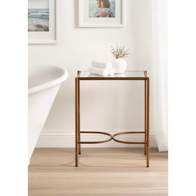 Kate and Laurel Catriona Side Table Mirror and Metal